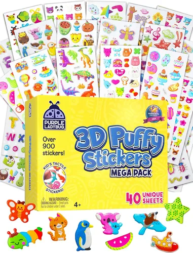 Vista 14 de 45 hoja cero y pegatinas con fragancia para niños(as) y maestros(as) Paquete megavariedado, paquete de Purple Ladybug Novelty, con 15 diferentes