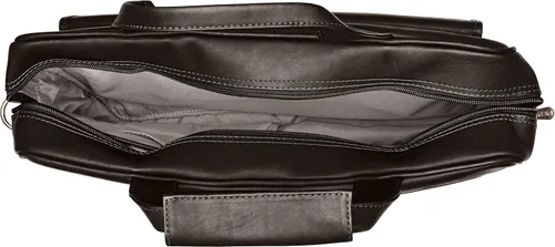 Vista 5 de Piel Leather Maletín delgado con cremallera superior, Negro -, Maletín delgado con cremallera superior
