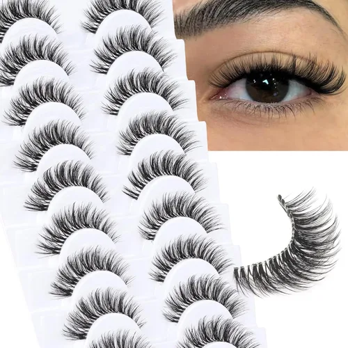 Vista 15 de Veleasha Manga Lashes Anime Pestañas postizas Tiras de pestañas puntiagudas