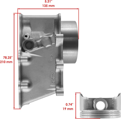 Vista 3 de Caltric Kit de cilindros con pistón y juntas compatible con Honda Pioneer 700 SXS700M2 2014 2015 2016 2017 2018 2019 2020 2021