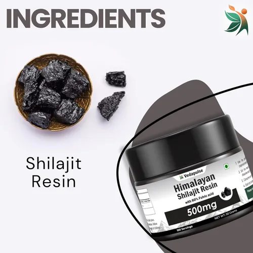 Vista 7 de Resina Shilajit/Shilajeet del Himalaya - 500 mg 80% ácido fúlvico Puro y natural Potente suplemento ayurvédico para energía, resistencia