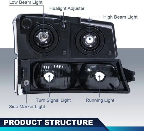 Vista 7 de PIT66 Conjunto de faros delanteros compatible con modelos Chevy Silverado 1500 2500 3500 HD 2003-2006/Avalanche 1500 2500