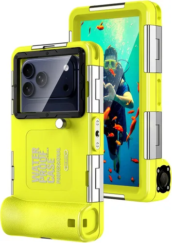 Vista 7 de Hllhunkhe Funda universal subacuática para esnórquel, buceo profesional, impermeable, para iPhone 7-17 Pro/Pro Max/Plus/Mini, Galaxy S10-S25
