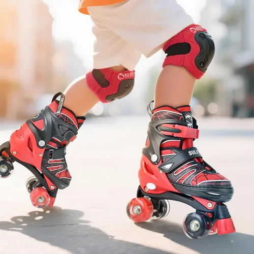Vista 5 de SULIFEEL - Patines ajustables para niños para niños de 3-5, 5-8, 6-12 años con ruedas iluminadas ajustables de 4 tamaños, el mejor regalo para niños