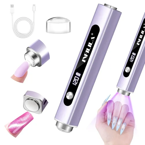 Vista 11 de NXJ INFILILA Luz UV de mano para uñas de gel, lámpara de uñas de curación Plateado