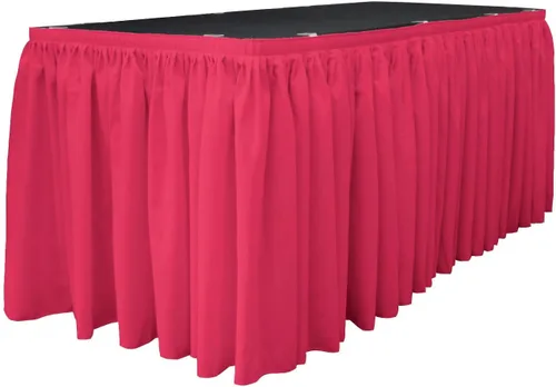Vista 38 de LA Linen Falda de mesa de popelina de poliéster para mesas rectangulares, tela plisada para banquetes de boda, 14 pies por 29 pulgadas de largo