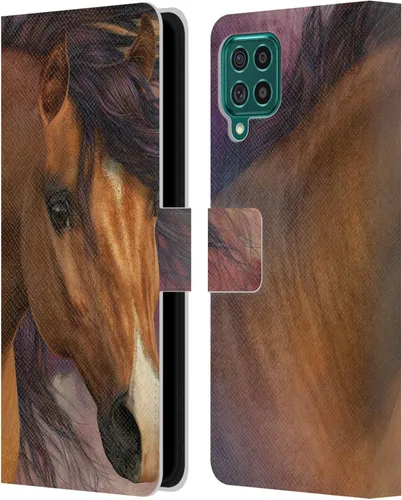Vista 168 de Head Case Designs Officially Licensed Laurie Prindle A Morgan Christmas Western Stallion Leather Wallet Case Compatible with Samsung Galaxy A07 4G