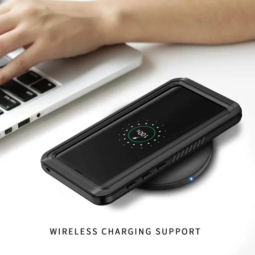Vista 7 de Lanhiem Funda para teléfono Samsung Galaxy S9, IP68 impermeable a prueba de polvo con protector de pantalla incorporado, carcasa protectora a prueba