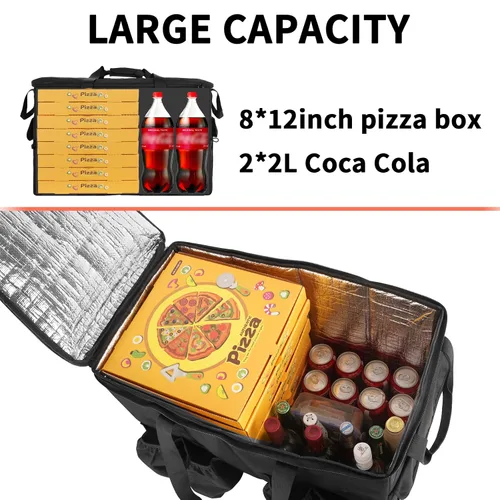 Vista 3 de MATEIN Bolsa aislante para entrega de alimentos, bolsa térmica XXXL para alimentos fríos y calientes, resistente al agua, plegable, para transporte