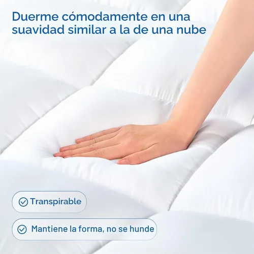 Vista 2 de Niagara Cubrecolchón Individual - Cubrecolchón Pillow Top Transpirable Refrescante para Alivio del Dolor de Espalda - Cubrecolchón de Ajuste