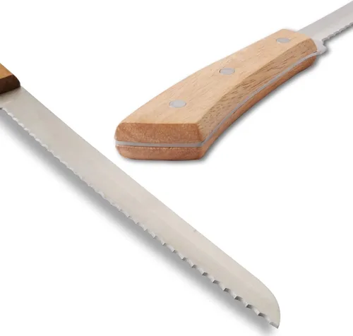 Vista 4 de KAKUSEE Lugna - Cuchillos de cocina de madera de molibdeno y vanadio: mango de roble con nitidez superior y peso equilibrado, ideal para cocinar
