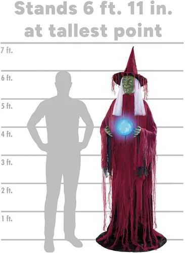Vista 6 de Spirit Halloween Animatronic Lady Misfortune de 6 pies y 11 pulgadas, decoración de Halloween