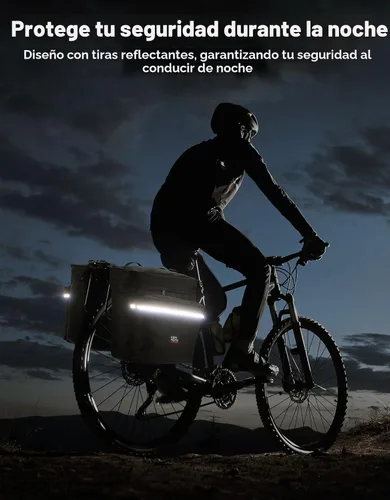 Vista 6 de KEMIMOTO - Bolsa para bicicleta alforja con cubierta anti-lluvia, bolsa de sillín de bicicleta impermeable de 34L para almacenamiento de bolsas