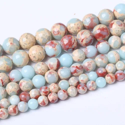 Vista 35 de 6 mm Cuentas redondas sueltas de piedra de sangre africana Cuentas naturales de gemas Cuentas de piedra de energía de cristal para hacer joyas