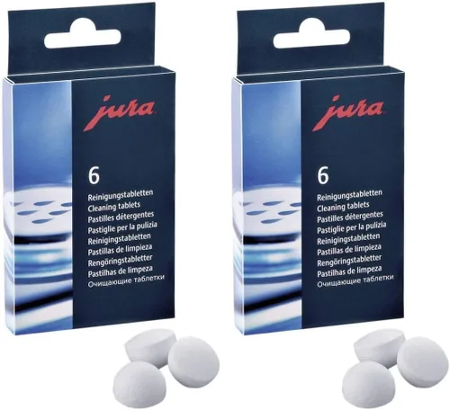 Vista 2 de Tabletas de limpieza y de desoxidante de 2 fases Jura para máquinas de café completamente automáticas, Blanco/Azul