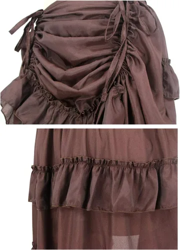 Vista 6 de Charmian Steampunk - Falda gótica con estilo de tecnología anacrónica steampunk para mujer, asimétrica, ciberpunk