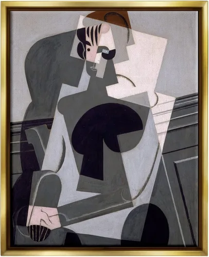 Vista 11 de Stupell Industries Retrato de Madame Josette Juan Gris Clásico Abstracto Pintura Flotante Enmarcado Arte De Pared, Diseño Por one1000paintings