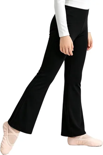 Vista 2 de Pantalones acampanados de baile para niños, mejora de la flexibilidad de la Negro