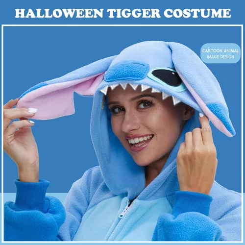 Vista 2 de Pijama unisex de una sola pieza para adultos, disfraz de dibujos animados, cosplay, ropa para el hogar, ropa de dormir para hombres y mujeres