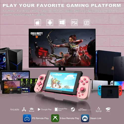 Vista 2 de arVin Wireless Gaming Controller for iPhone, iPad, Android, Samsung Galaxy, Tablet, Switch, PS4, PC Gamepad with Hall Effect JoystickTurbo6-Axis