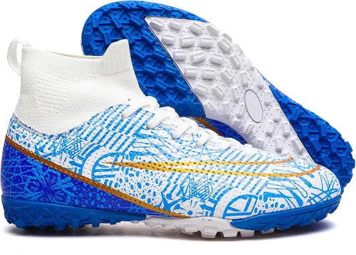 Vista 3 de YANGTAOZI Zapatos de fútbol de césped para niños y niñas, jóvenes, para interiores y exteriores, zapatos de fútbol (niños pequeñosniños grandes)