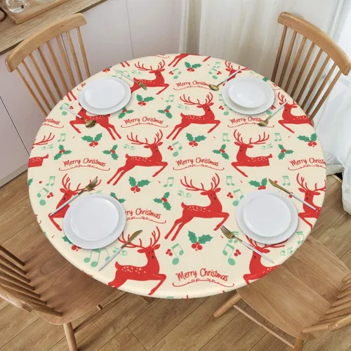 Vista 29 de Decorative Round Tablecloth Fitted Elastic 26" - 30" Butterfly Waterproof Table Cloth Cover Stretch Table Pad Cover for Parties Weddings Banquet