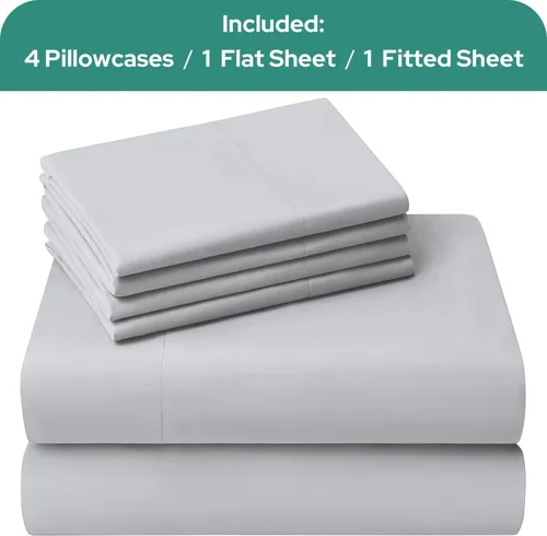 Vista 113 de HOMEIDEAS Sábanas de cama tamaño completo – Juego de 6 piezas (azul aguamarina) – Sábanas de ropa de cama de microfibra cepillada extra suave