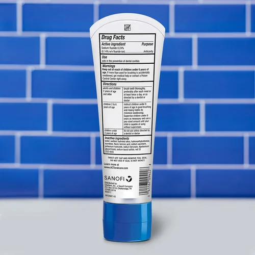 Vista 5 de ACT Enjuague anticaries con flúor para niños, 16.9 onzas líquidas. Pasta de dientes Groovy Grape & Toothpaste 4.6 oz. Bubble Gum Blowout