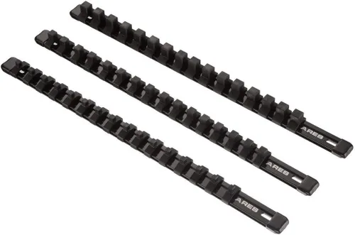 Vista 8 de ARES 70087-Organizador de enchufes de aluminio de 3 piezas, rieles de transmisión de 1/4 pulgadas, 3/8 pulgadas y 1/2 pulgadas con capacidad para 48