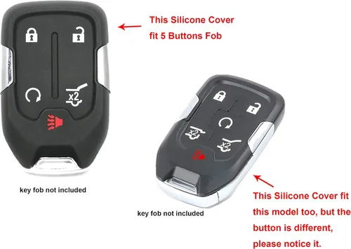 Vista 2 de 2 fundas protectoras para llave inteligente para GMC Acadia Terrain Yukon Chevrolet Suburban Tahoe entrada remoto sin llave, funda protectora