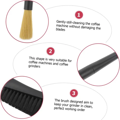 Vista 2 de Alipis Coffee Machine Brush Multi Purpose Cleaning Tool for Espresso Machines Smooth Handle for Easy Use for Grinder Maintenance and Powder Essential