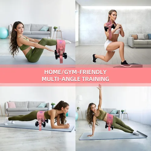 Vista 3 de Cinturón de empuje de cadera 2 en 1 para mujeres y hombres – Equipo de entrenamiento de glúteos resistente para ejercicios con mancuernas, pesas