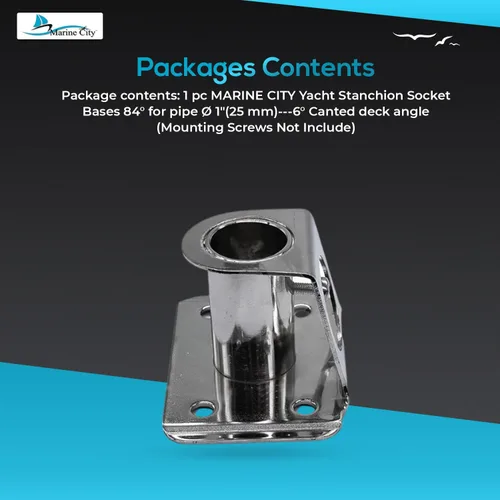 Vista 7 de MARINE CITY Stainless Steel Stanchion Socket with Triangular Base and Buttress for Pipe for Marine Boat Yacht Fishing
