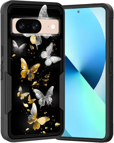 Vista 207 de Funda para Pixel 6A, Híbrida de Doble Capa de Servicio Pesado Resistente a Prueba de Golpes PC Duro + Funda Protectora de Silicona Suave para Google