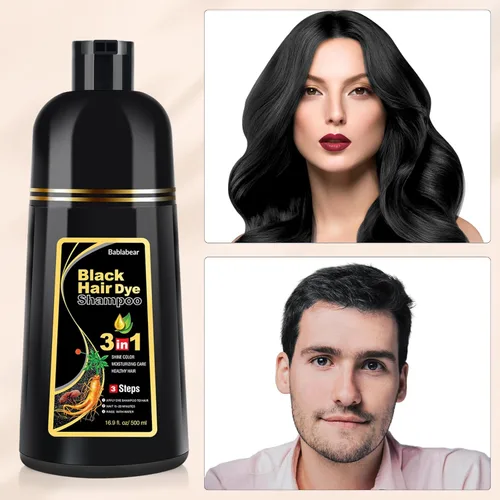 Vista 4 de Bablabear - Champú con color para cabello gris, tinte de cabello semipermanente para mujeres y hombres, ingredientes herbales, 3 en 1, cobertura