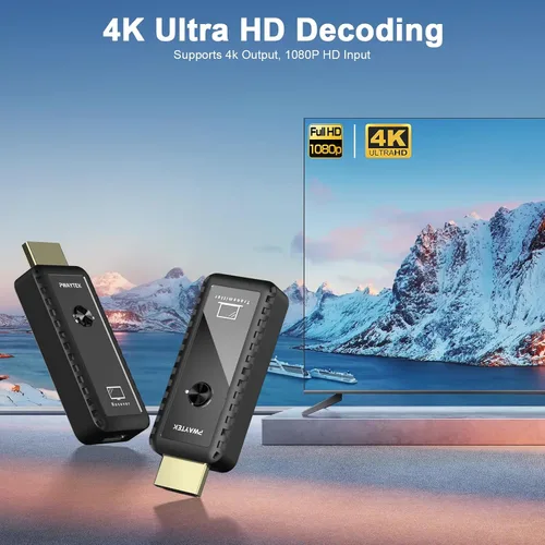 Vista 3 de Transmisor y receptor HDMI inalámbrico de 328 pies/328.1 ft, kit de extensor HDMI inalámbrico, Plug & Play, soporte de decodificación 4K 2.4/5G