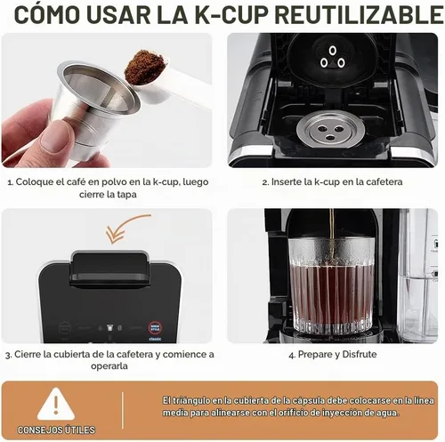 Vista 7 de Cápsulas Ninja K Cups reutilizables de acero inoxidable compatibles con la máquina Ninja CFP201 CFP301 Dual Brew Pro, cápsulas de café rellenables
