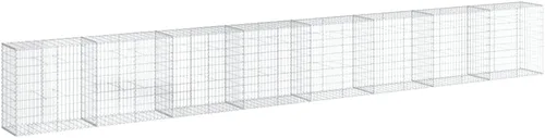 Vista 82 de vidaXL Cesta de gavión con tapa, 39.4 x 19.7 x 39.4 pulgadas, hierro galvanizado rectangular, resistente a la intemperie, montaje sin herramientas