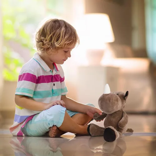Vista 7 de Elcoho Juego de 8 animales de peluche de safari de 9.8 pulgadas, animales de peluche de zoológico, lindos juguetes de peluche para fiestas temáticas