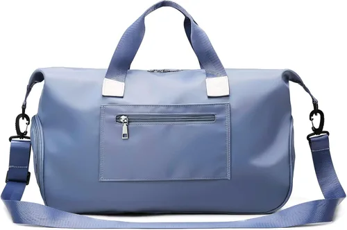 Vista 4 de Arouselove Bolsas de lona deportivas para mujeres y hombres, bolsa de gimnasio portátil con bolsillo húmedo y compartimento separado para zapatos