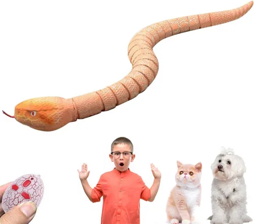 Vista 9 de Juguete de serpiente a control remoto, juguete realista de serpiente a control remoto, robot recargable por USB, modelo de serpiente de cascabel