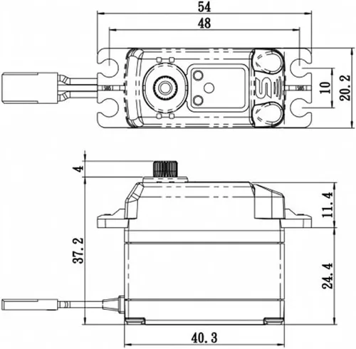 Vista 2 de Savox Servos SV1270TGP Servo digital sin núcleo de alto voltaje con arranque suave, 0.10 seg/624.9 onzas a 8.4 V