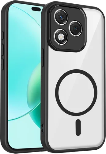 Vista 71 de Funda magnética transparente compatible con Xiaomi 17T, color negro 2 en 1 PC + TPU cubierta de teléfono a prueba de golpes, carcasa protectora