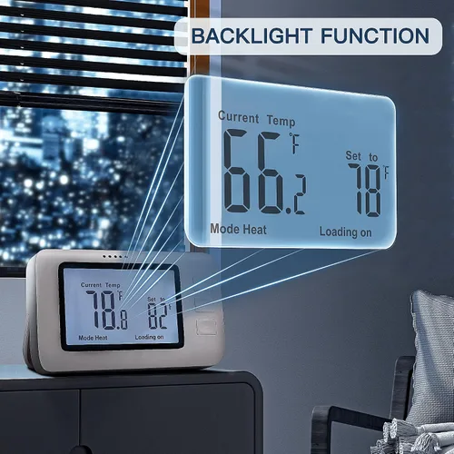 Vista 3 de Termostato inalámbrico para casa, controlador remoto de temperatura SENSTREE con enchufe de control de temperatura, soporte para modo