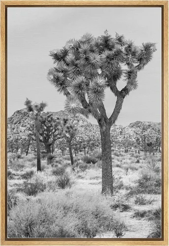 Vista 28 de SIGNWIN Lienzo enmarcado para pared, bosque blanco y negro, pino, ilustraciones de naturaleza silvestre, arte moderno, rústico, decorativo