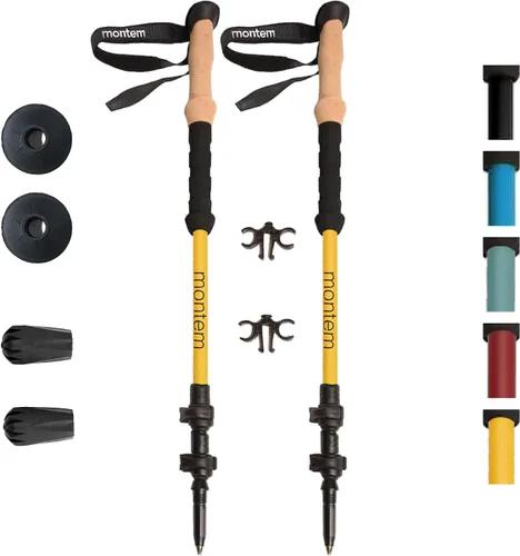 Vista 12 de Montem Ultra Light Trekking, Walking, and Hiking Poles - Collapsible, Lightweight, Quick Locking, Weather-Resistant and Ultra Durable (2-Pack)