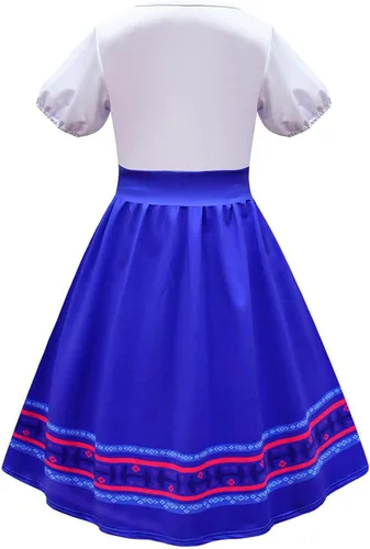 Vista 2 de Sinmoocy Mirabel - Vestido para niñas IsabelaDoloresPepaLuisa para niños pequeños disfraz de Madrigal mágico para fiesta familiar