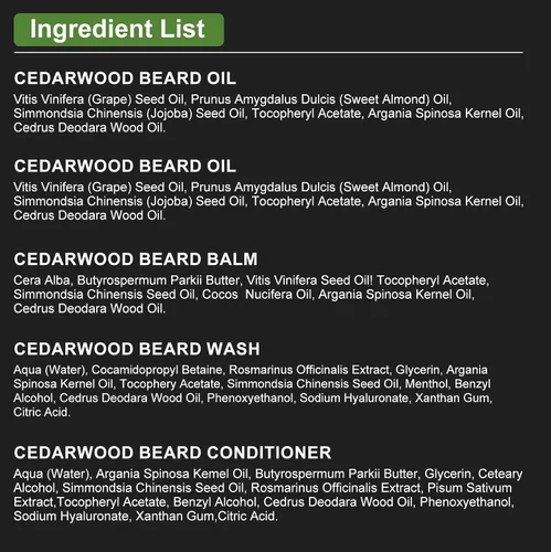Vista 8 de XIKEZAN Kit de aseo y cuidado de barba para hombres con madera de cedro