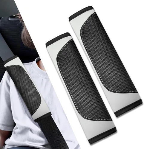 Vista 23 de 2 fundas para cinturón de seguridad de automóvil, almohadillas suaves para cinturón de seguridad, fundas para el cuello, protector de correa
