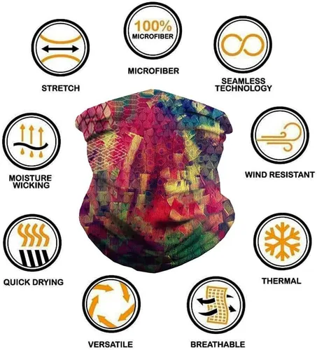 Vista 3 de 9 pañuelos para el cuello para mujer, pasamontañas, tubo, máscara facial UV, diadema, para hombre, para esquí, refrescante, paquete de envoltura